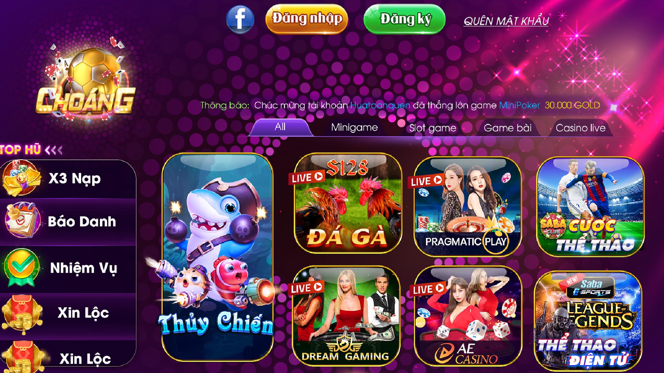 Top game bắn cá Choang Club đình đám có lượt tải cực khủng