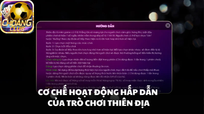 Tựa game mới hấp dẫn anh em bet thủ "Thiên Địa Choangclub"